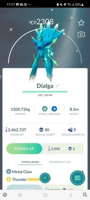 Pokemon Go Legendary Shiny Dialga 