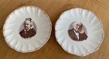 Pair of Antique Victorian Gladstone Commemorative Wall Plates c.1898