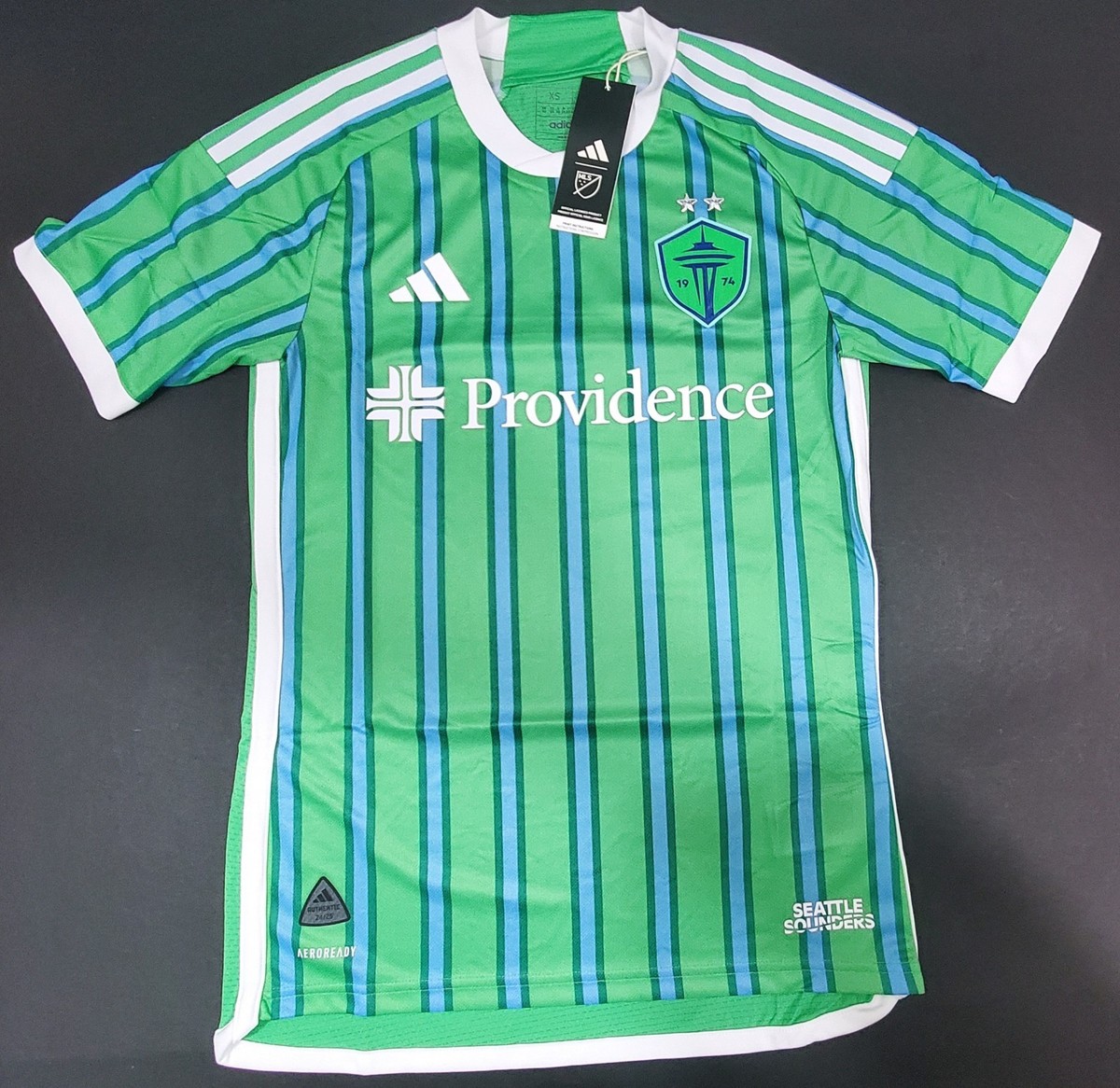 Adidas Seattle Sounders 24/25 Authentic Home Jersey, Green/Light