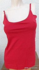 Cami 100% Pima Cotton Camisole Vermilion Red Spaghetti Straps Medium $38 M