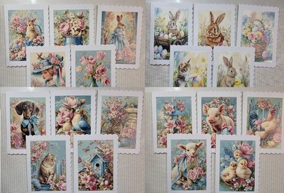 Osterkarten Set mit 5 XL Grusskarten - Ostern Handarbeit  Neu