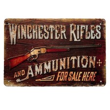 Winchester Rifles & Ammunition For Sale Metal Tin Wall Sign Door 30 x 20 cm