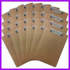 Letter Size Clipboard Low Profile Clip Hardboard Pack of 24