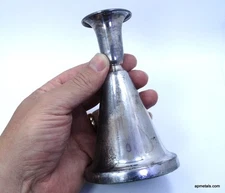 Vtg MCM Mod Thorvald Marthinsen Norway Trumpet Candlestick Holders 830 Silver