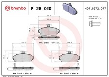 Brembo Bremsbelagsatz Vorne Trw-System für Honda Civic VI Aerodeck Kombi 86-95
