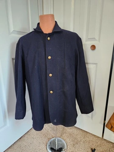 Union Federal Navy Blue Infantry Sack Coat, Civil War Sz 48 Reproduction, Wool