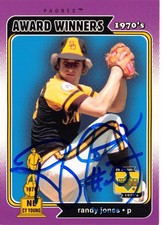 Randy Jones autographed Baseball Card 2001 Upper Deck Decade #160 (Padres) 76 CY