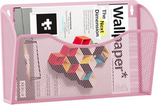 Single Pocket Wall File Organizer, Mesh Hanging File Folder Organizer for Letter