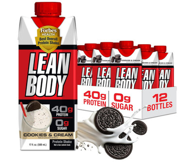 Labrada Lean Body Protein Shake Cookies & Cream 40g 17oz 12 Pack Zero Sugar
