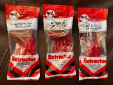 Wilkinson Sword Retractor Single Edge Disposable Razor 5 Pack (3 Packs of 5)