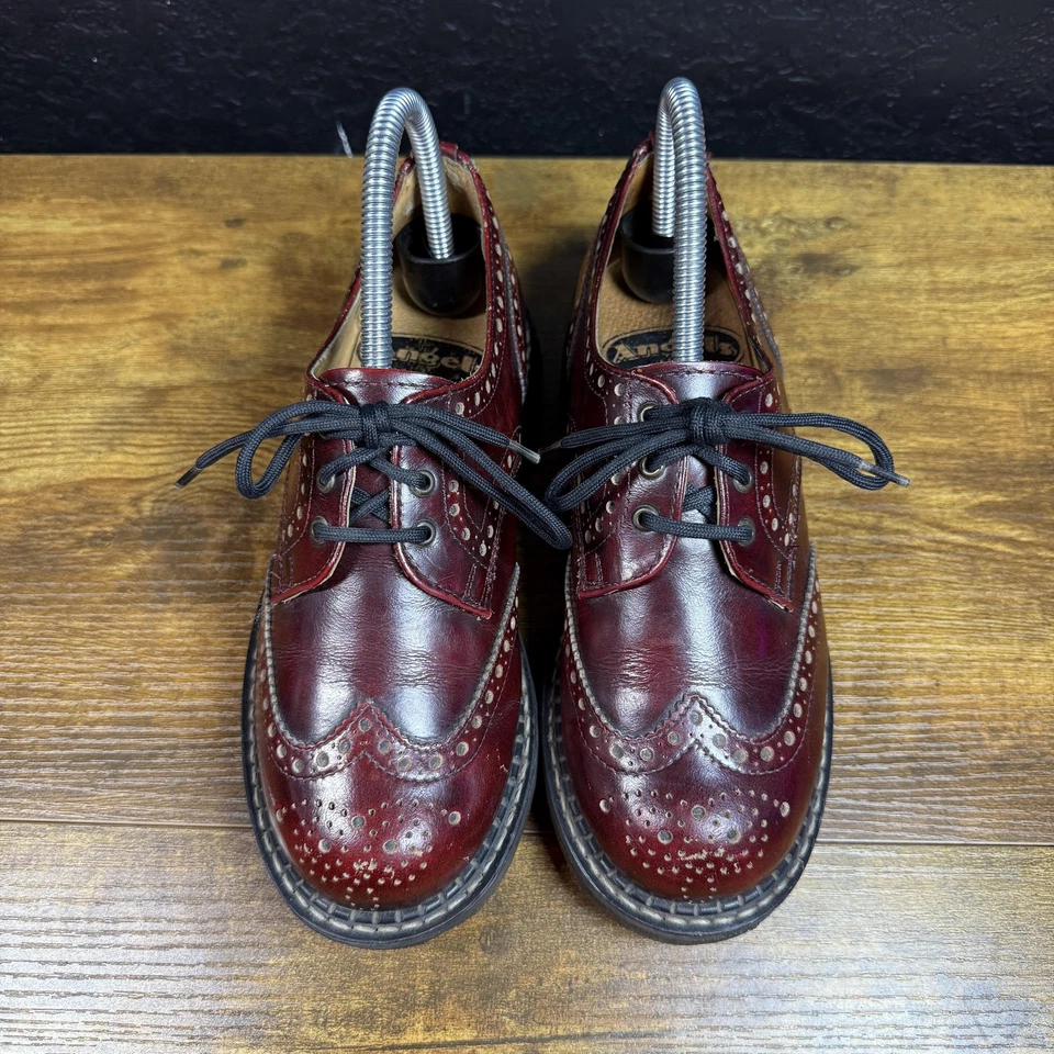 Zapatos De Colección John Fluevog Angels W6/M4 Rojo Punta de Ala Brogue Oxblood Años 90 Foto 3 de 4