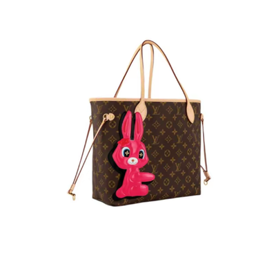 LOUIS VUITTON x Sun Yitian NEVERFULL MM Canvas Rabbit Tote Medium