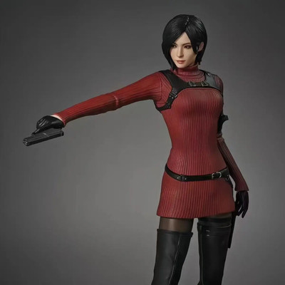 Resident Evil Ada Wong 1/6 Scale Anime Can Move PVC Figure - Red Dress Ver. 25Cm