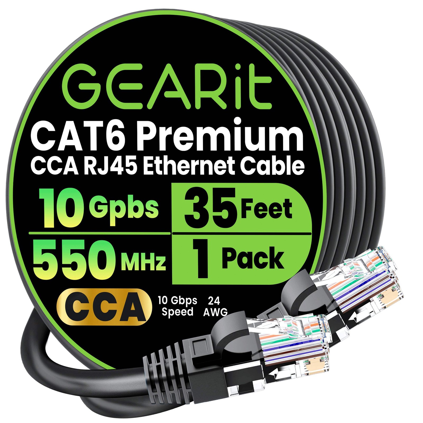 Ethernet Cable Cat 6 RJ45 CCA Network Internet Cable UTP Black-image