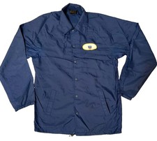 Vintage LG Lord James Chevron Oil Co Nylon Windbreaker with Logo Blue Size S