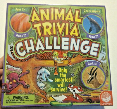 Animal Trivia Challenge Boardgame Game by MindWare 682334 Sealed NEW