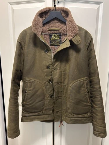 IRON HEART IHM-03 OG 1st Alpaca Whipcord N1 Deck Jacket Waxed Custom Large 2012 - product listing photo