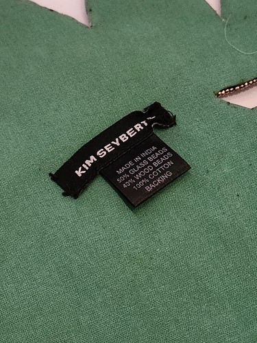 Corredor de mesa grande Kim Seybert tropical hoja de palma con cuentas vidrio madera COMO ESTÁ leer - Imagen 9 de 9