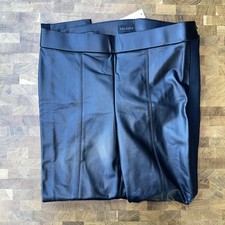 Talbots Portland Pant Faux Leather Black Women  s 10P Petite NWT