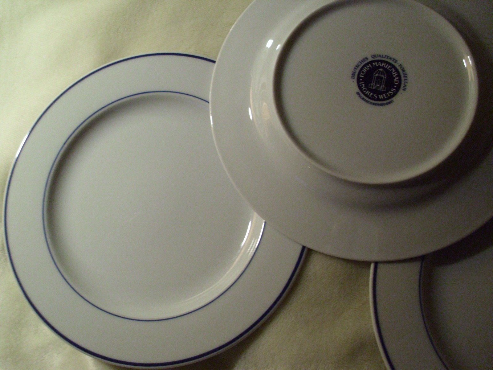 Form Marienbad Ingres Weiß: blauer Rand 1 (von 5) Kuchenteller Ø 20 cm Blau-Band