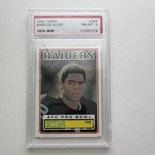 Topps 1983 Topps Marcus Allen Rookie Card #294 PSA 8 Oakland Raiders Football. rookie card picture
