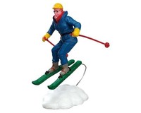 Lemax-32769-283 Weekend Skier, Weihnachtsdorf, Weihnachtsfiguren, Ski-Abfahrt