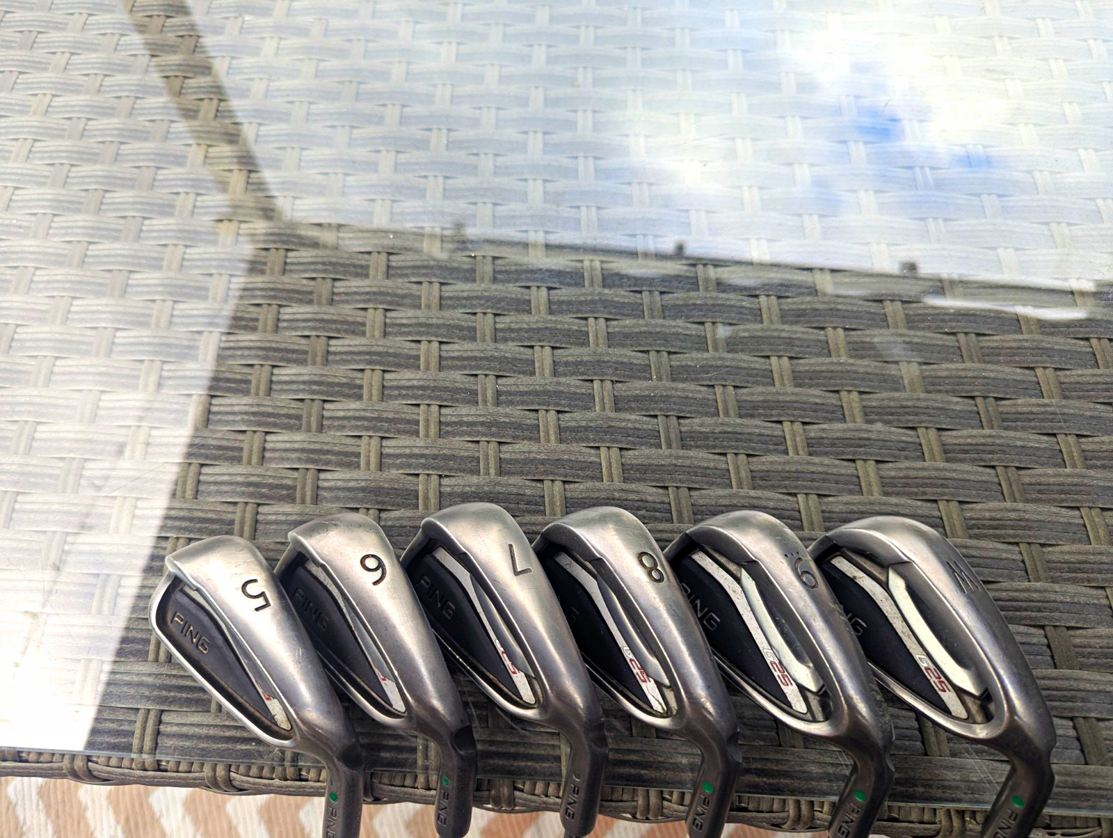 Ping G25 Iron Set 5-W 6 Clubs Right-Handed Stiff Steel Shafts Green Dot