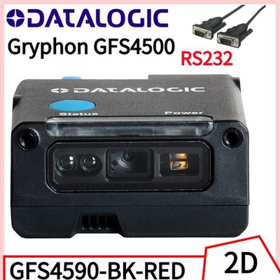 Datalogic Gryphon GFS4590-BK-RED Red Light 1D 2D Barcode Scanner w/ RS232 Cable