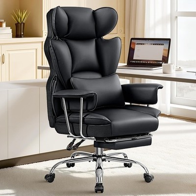 Big and Tall Office Chair 400LBS, Executive Ergonomic Leather Chair with