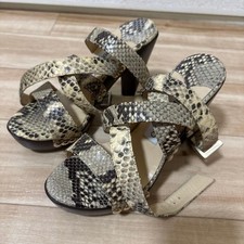 JIMMY CHOO Snake Pattern Cross Strap Sandals