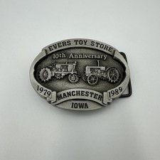 Farmall  Case Tractors Belt Buckle Evers Toy Store 10th Aniv 1989 Manchester IA
