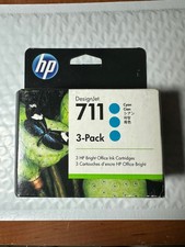 3X HP 711 Cyan Ink Cartridge CZ134A 29ml - Genuine