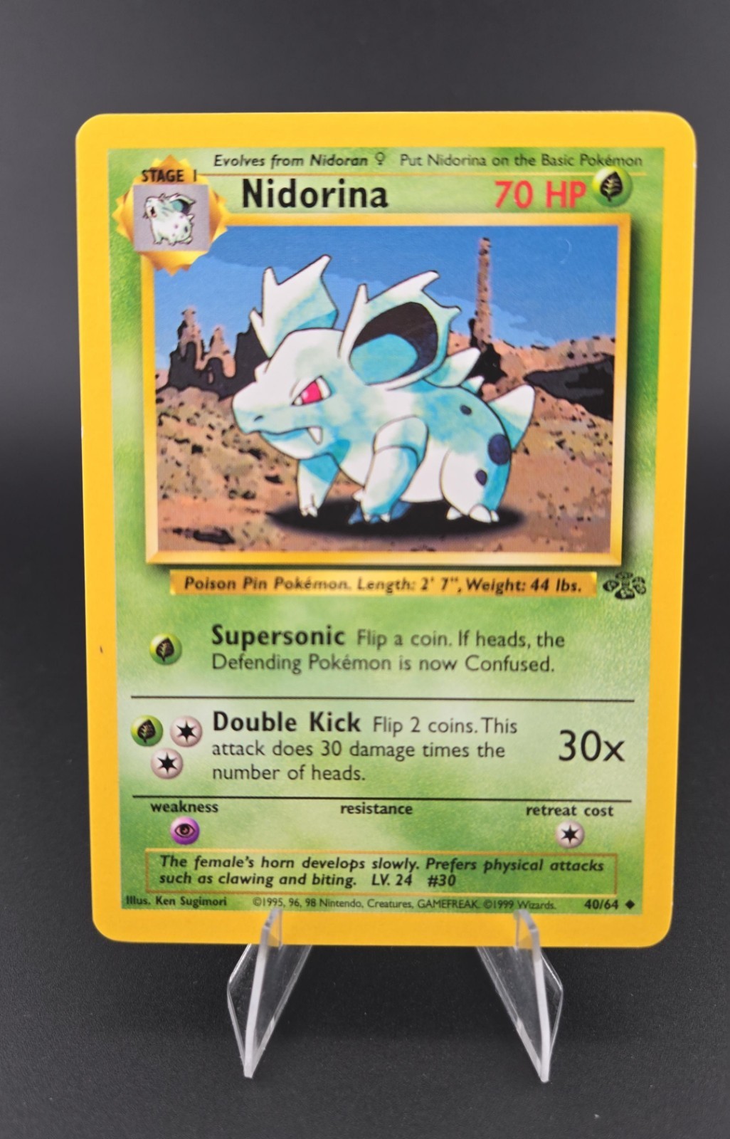 Nidorina 40/64 Base Set Series Jungle Uncommon 1999 Stage 1 Pokemon Card TCG LP