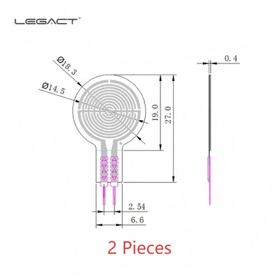 Robot Gripper FSR Sensor 20G-3KG Force Feedback Thin Film Solder Terminal