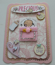 Anna Griffin "Precious" w/Flowers 3D Handmade Layered Card