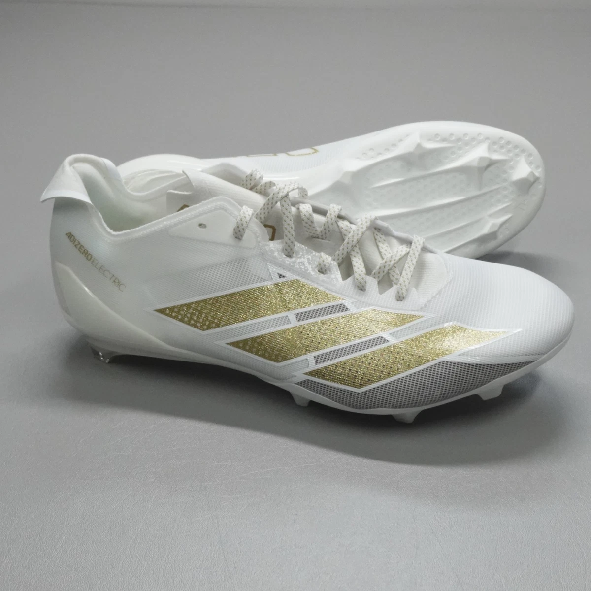Adidas Adizero Football Cleats Mens White Teal Orange Metallic Chrome Low Top 14 adidas Multi-Color 14 US Football Shoes & Cleats for Men for  main image 4