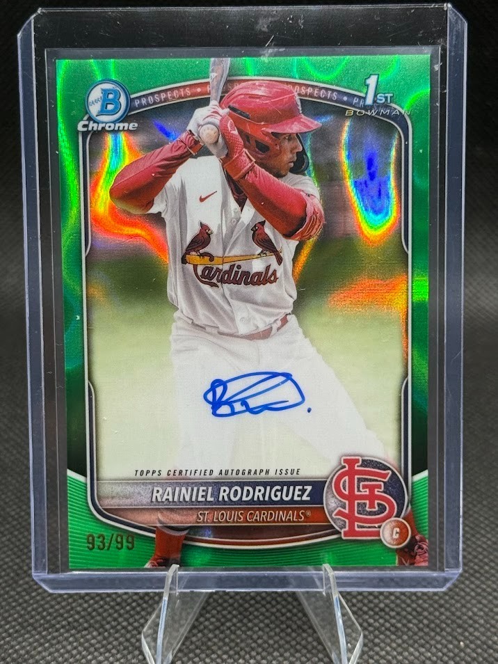 2025 Bowman Chrome 1st Rainiel Rodriguez Green Lava Refractor Auto /99 #CPA-RR