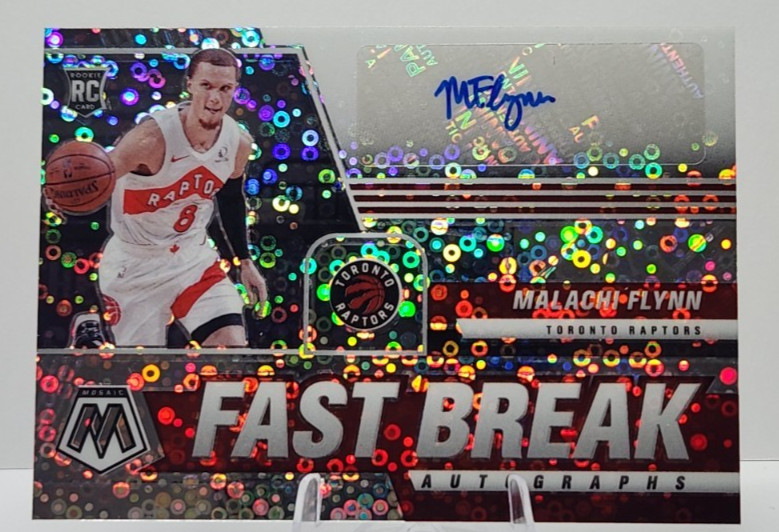 2020-21 Panini Mosaic Malachi Flynn Auto RC Fast Break Rookie #FB-MFL Raptors