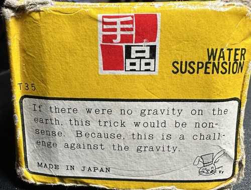 Vintage 1972 Collectible Magic Trick Tenyo T-35 Water Suspension - Picture 5 of 5