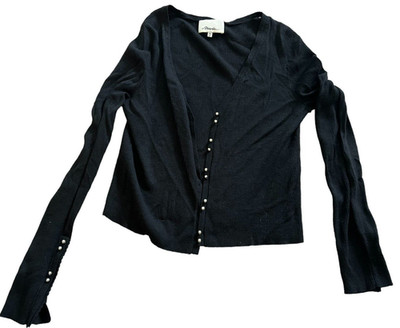 3.1 Phillip Lim Womens Cardigan Sweater Solid Black Size XS Long Sleeve