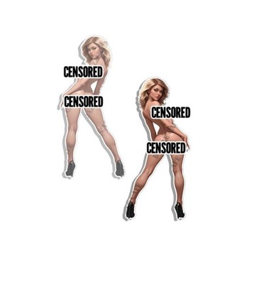Pin Up Girl Blonde Dancer Sticker Babe Stripper Sexy Nose Art Uncensored Decals