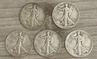 5-Coin Walking Liberty Half Dollar Set (1940–1945)