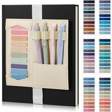 Adjustable Elastic Pen Holder for Notebooks, Planners and Journals, PU Leathe...