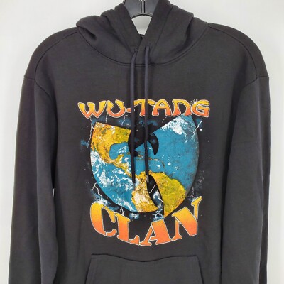 H&M Wu-Tang Clan Hoodie Mens Small Black Graphic Print Long Sleeve