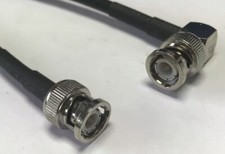 BNC Male to BNC Male Right Angle Cable Using RG58 Coax 12  USA