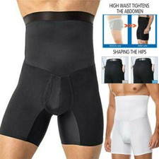 Mens Compression High Waist Boxer Shorts Tummy Slim Body Shaper Girdle Pants US