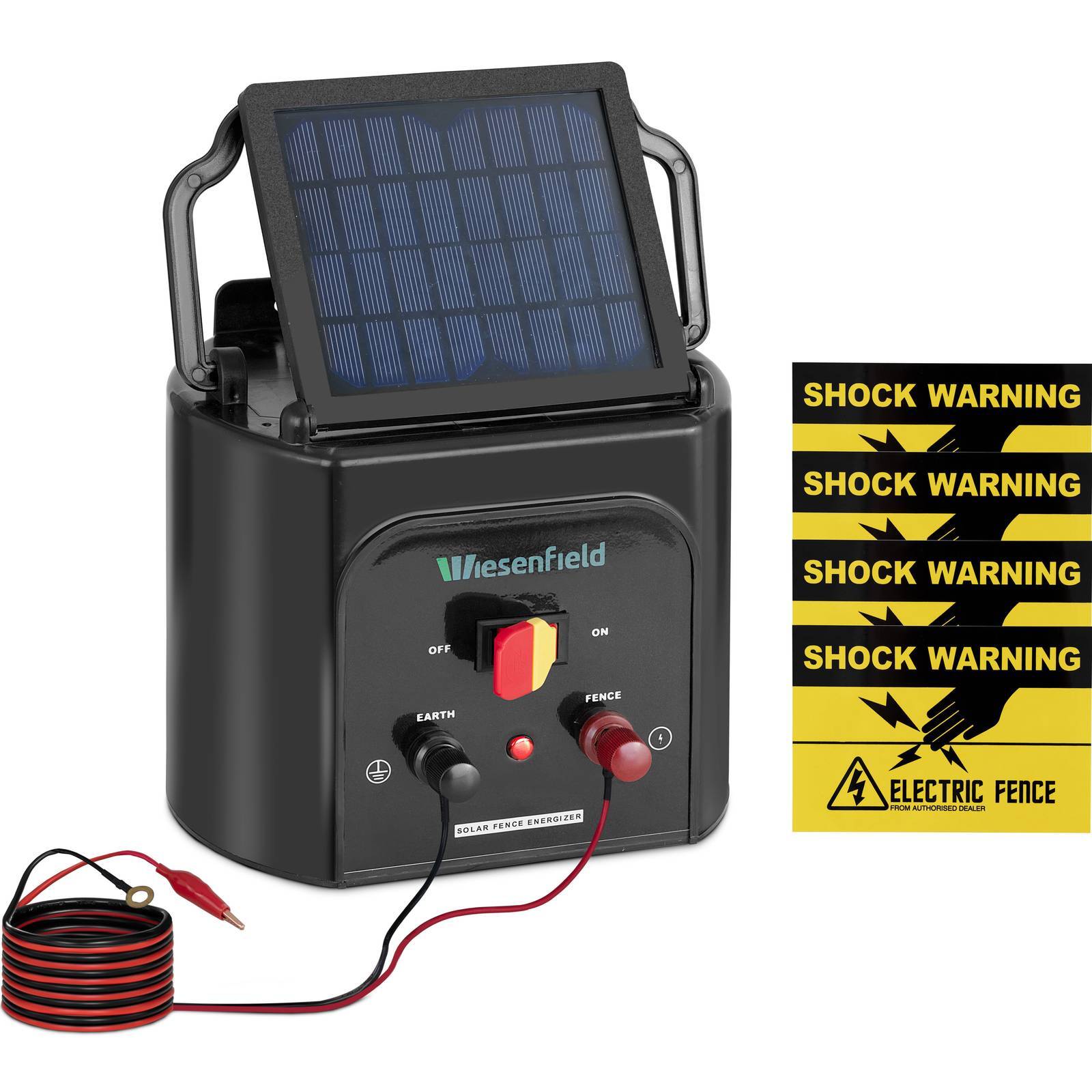 Weidzaungerät Solar Elektrozaungerät 6 V Akku Weidebedarf 10 km 0,5 J