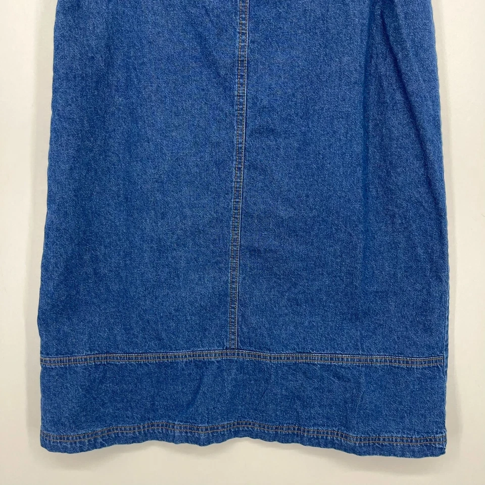 Винтажная женская джинсовая юбка Studio VS размер 10 синяя длина до колена хлопок США - Изображение 3 из 4