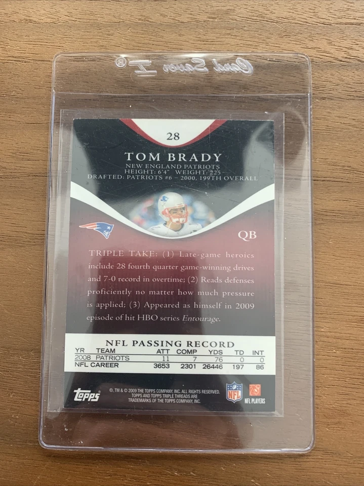 2009 TOPPS TRIPLE THREADS RED TOM BRADY #28 247/799 Super Bowl ~SHOWYOURCARDS~ - Image 2 of 2