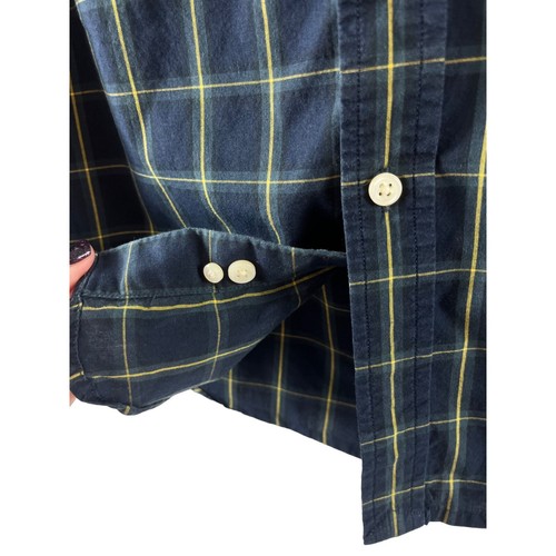 Ralph Lauren Blue Label Plaid Cotton Poplin Button Down Shirt Boys Small 8 Navy - Picture 5 of 13